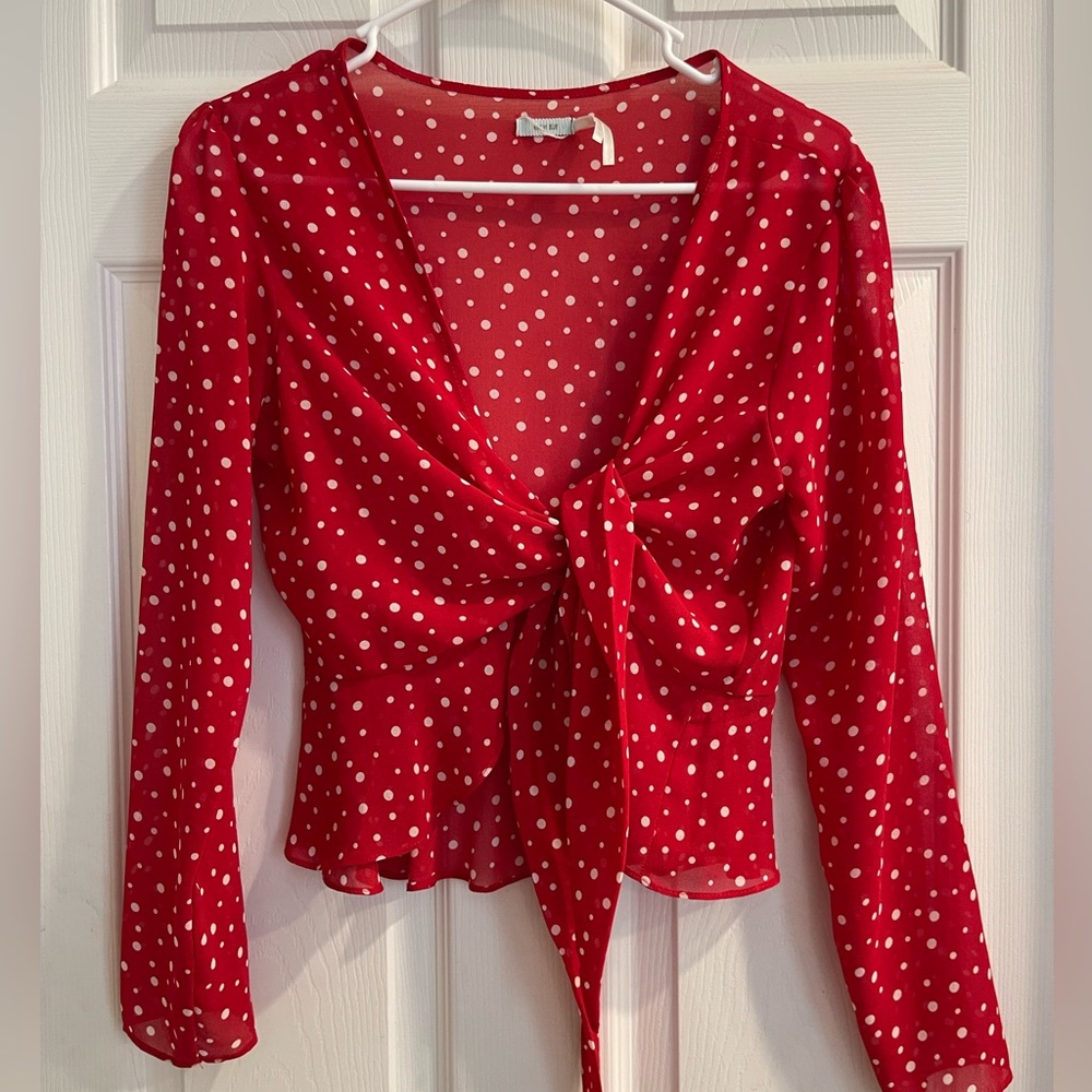 Urban Outfitters / Kimchi Blue Tie Front Sheer Blouse